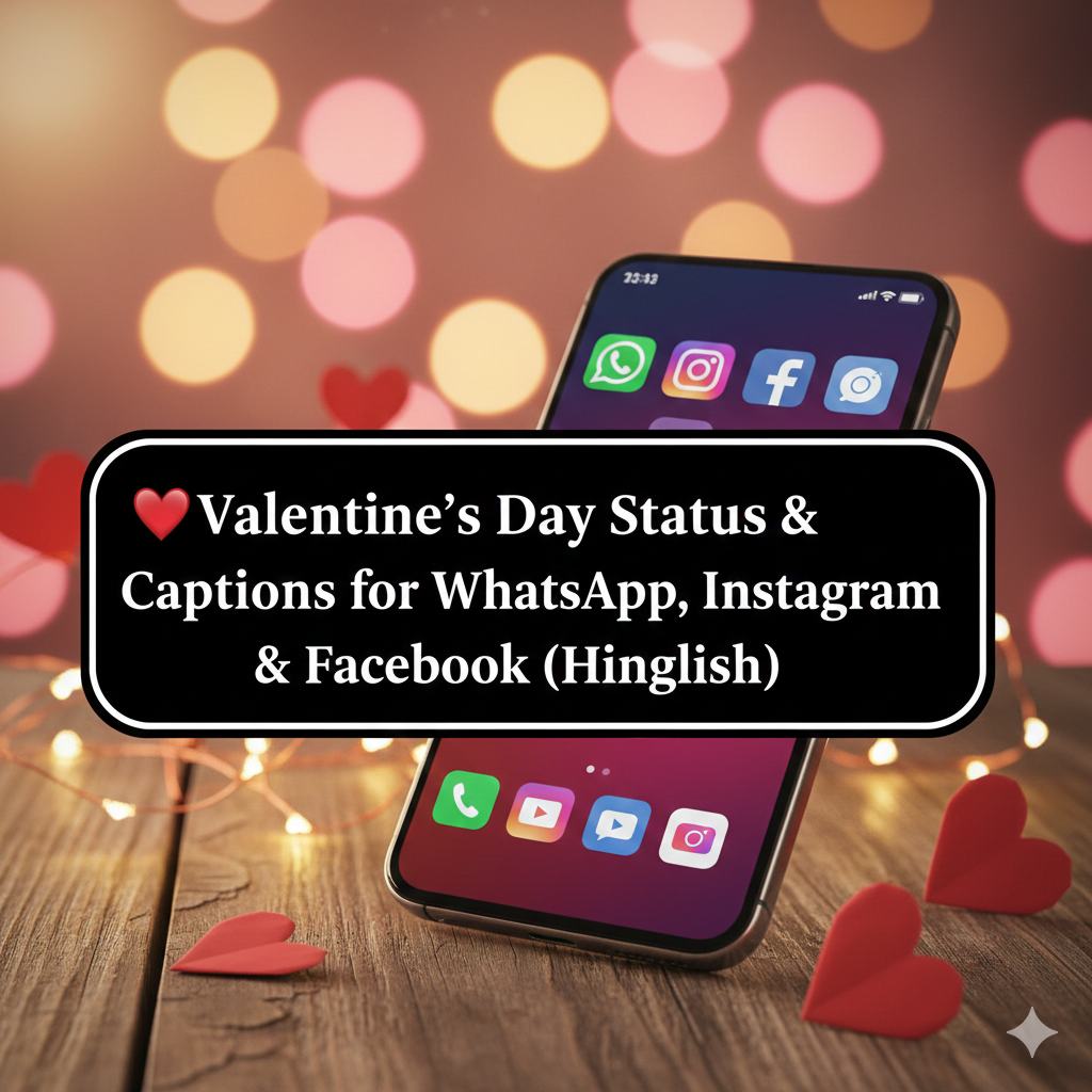Valentine’s Day Status & Captions for WhatsApp, Instagram & Facebook (Hinglish)
